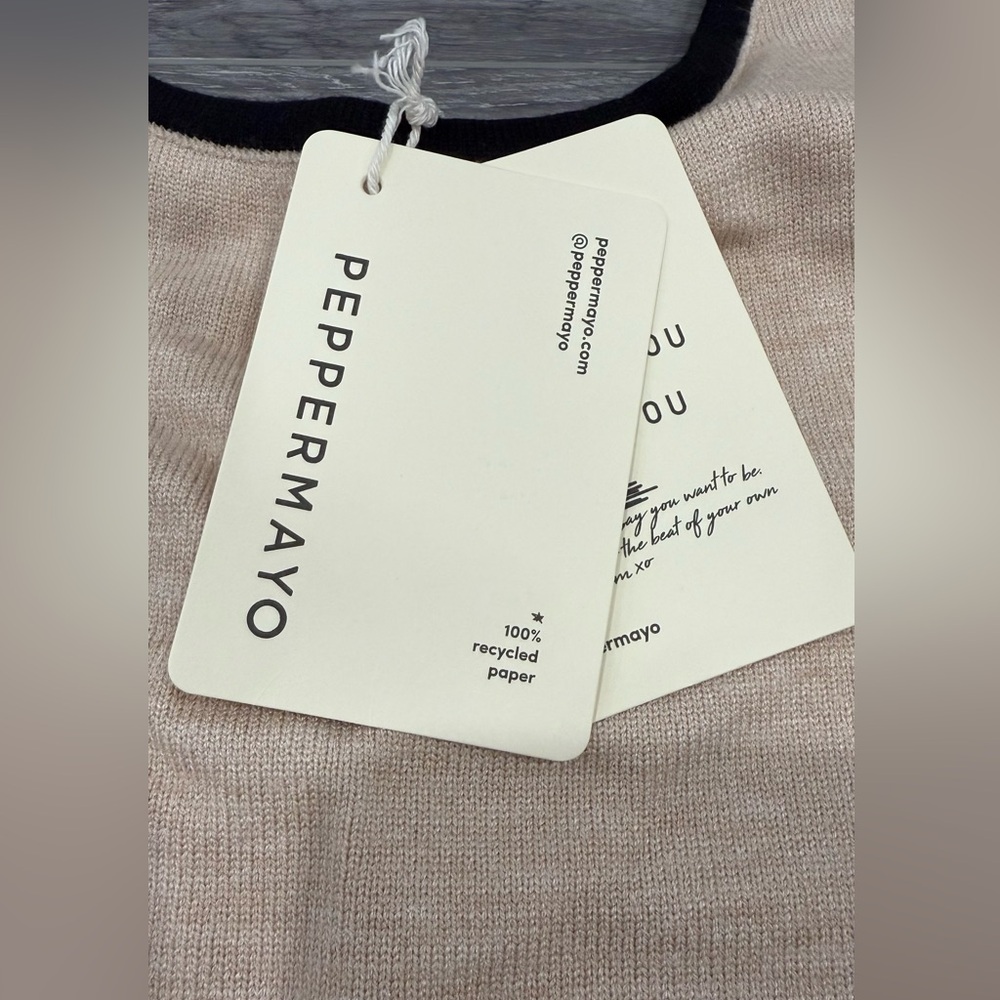 Peppermayo Tan Crew Neck Casual Dress
